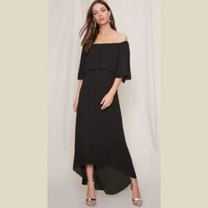 3/$20 Pretty By Rory black off shoulder ruffle dress Small